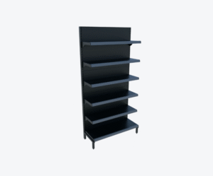 Gôndola de Parede Preta C/ Porta Preços Cinza 2,00m