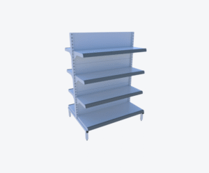 Gôndola de Centro Branca C/ Porta Preços Cinza 1,35m