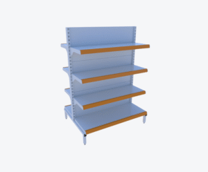 Gôndola de Centro Branca C/ Porta Preços Laranja 1,35m