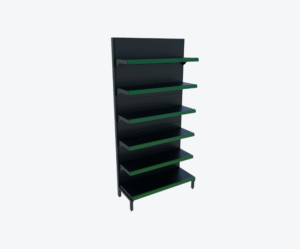 Gôndola de Parede Preta C/ Porta Preços Verde 2,00m